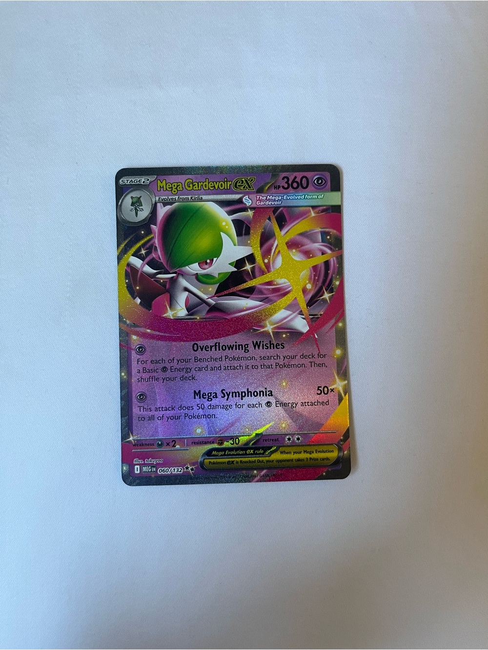 Pokemon Mega Gardevoir EX Trading Card - Green, Pink, Purple, Yellow